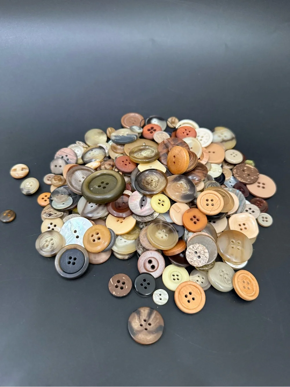 Vintage Mixed Assortment of Sewing Buttons Neutral Brown Beige Earth-toned Shade